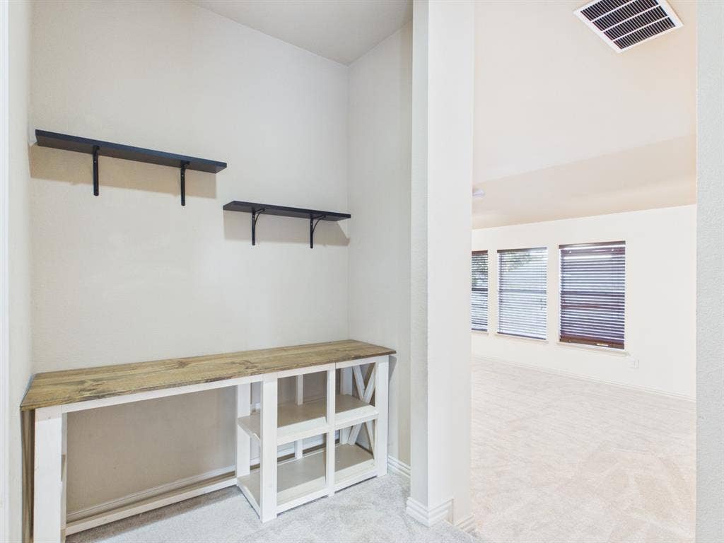 Storage or desk vestibule off gameroom upstairs