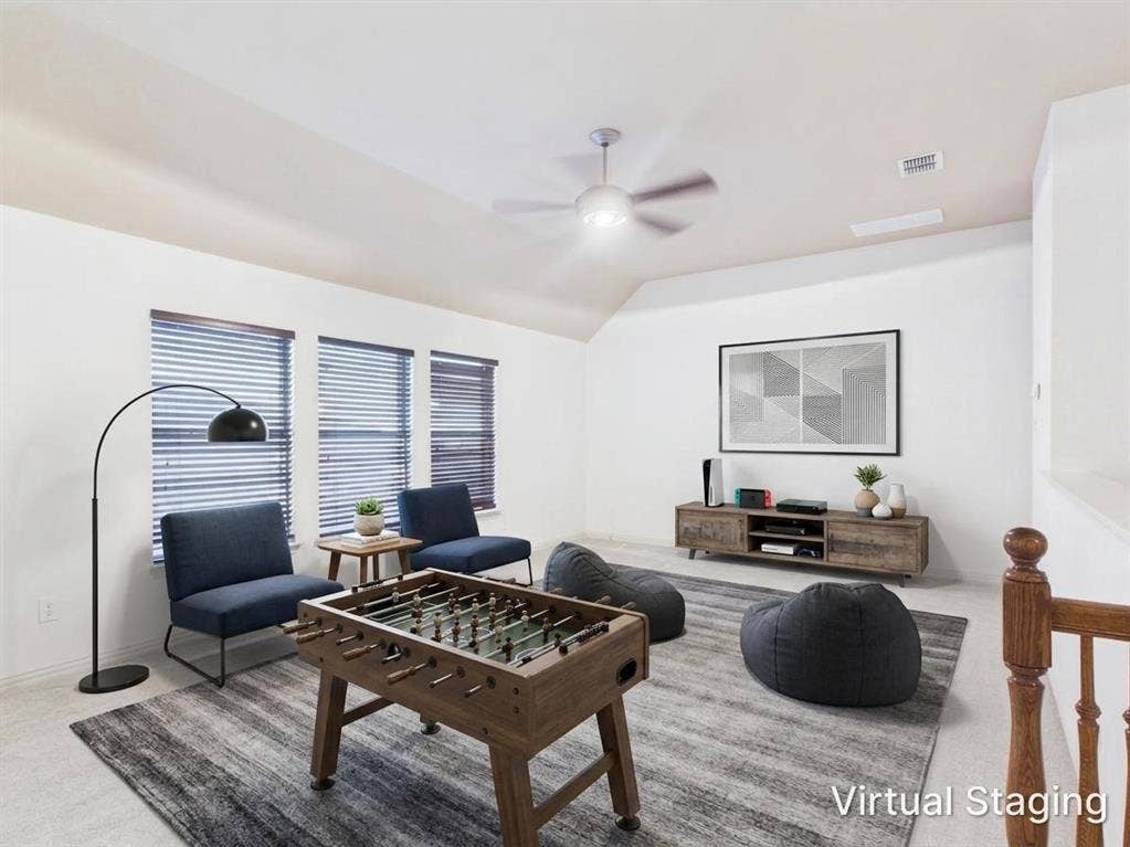Huge gameroom upstairs!  All new carpet!