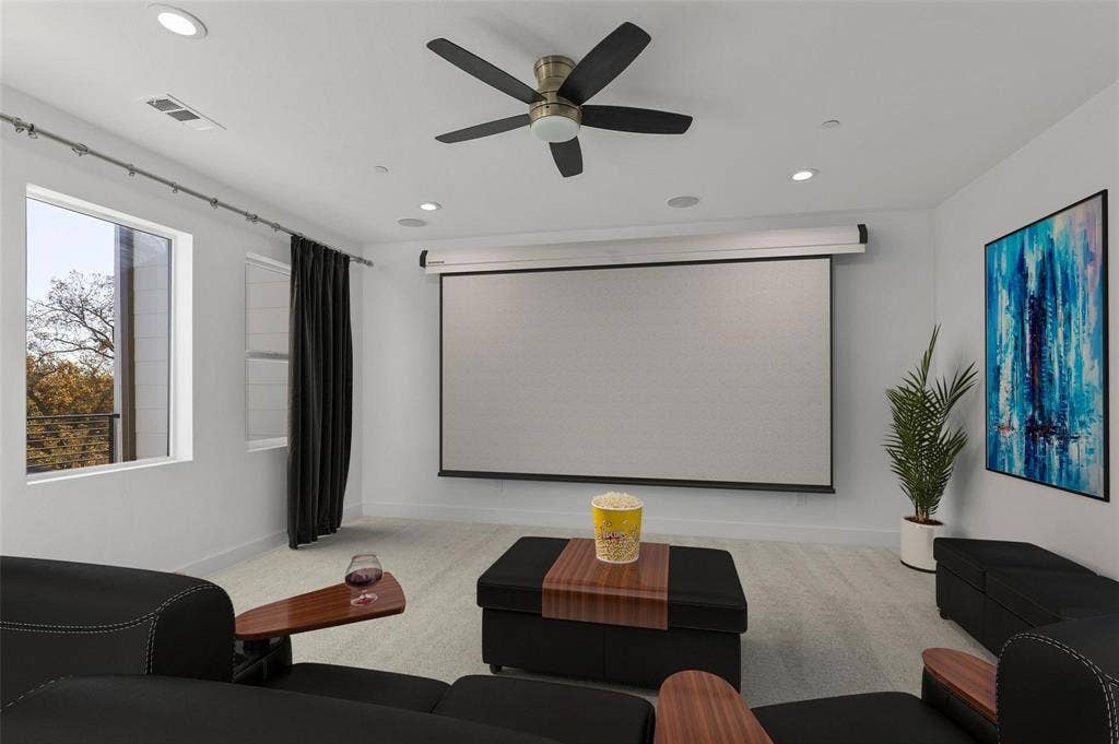 708 W 9th Street, #103, Dallas, TX 75208 4th Floor staged as Movie Room