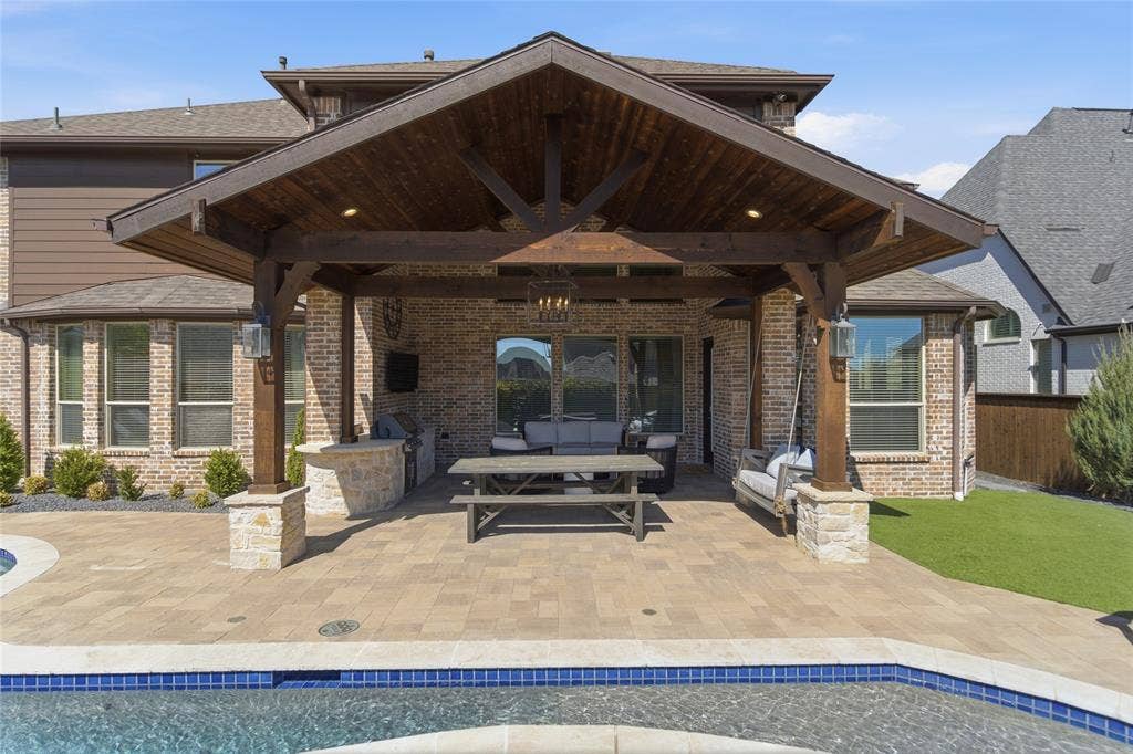 2801 Seabiscuit Road, Celina, TX 75009 The ideal year-round spot for entertaining complete with grill and ceiling fan!