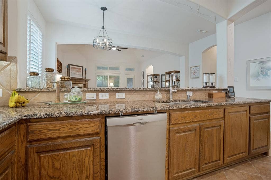 705 Mustang Drive, Fairview, TX 75069 View to living space just past the breakfast bar.