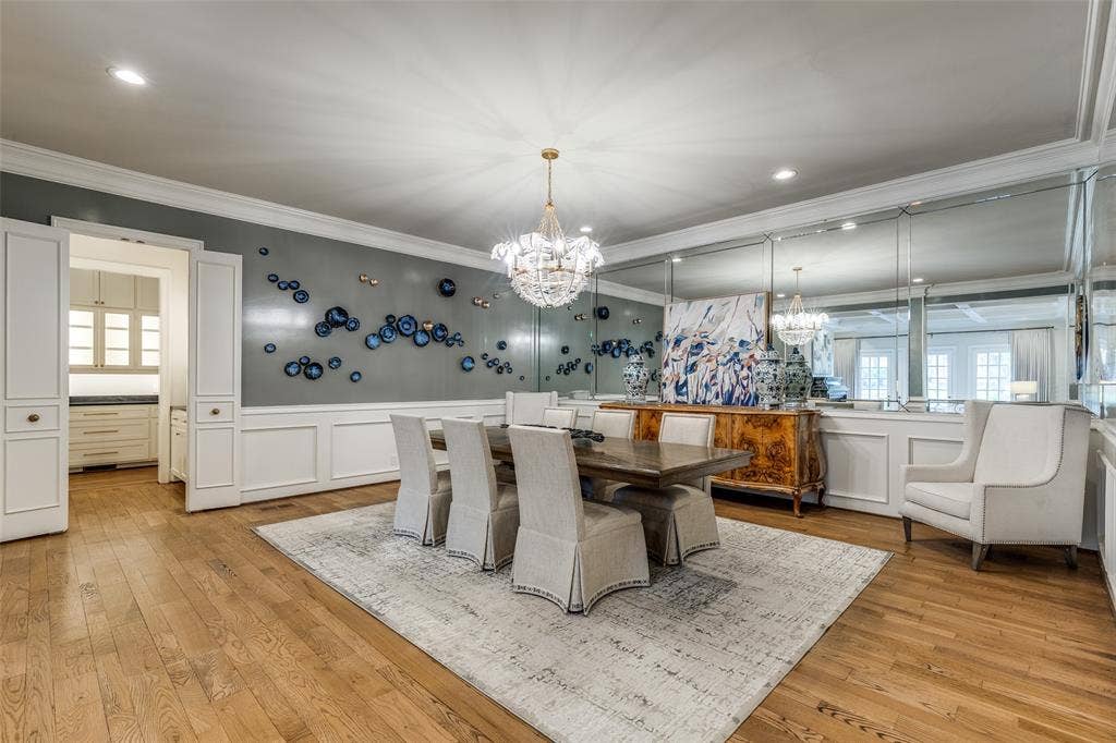 17316 Club Hill Lane, Dallas, TX 75248 Oversized dining area with timeless chandelier with room for large gatherings