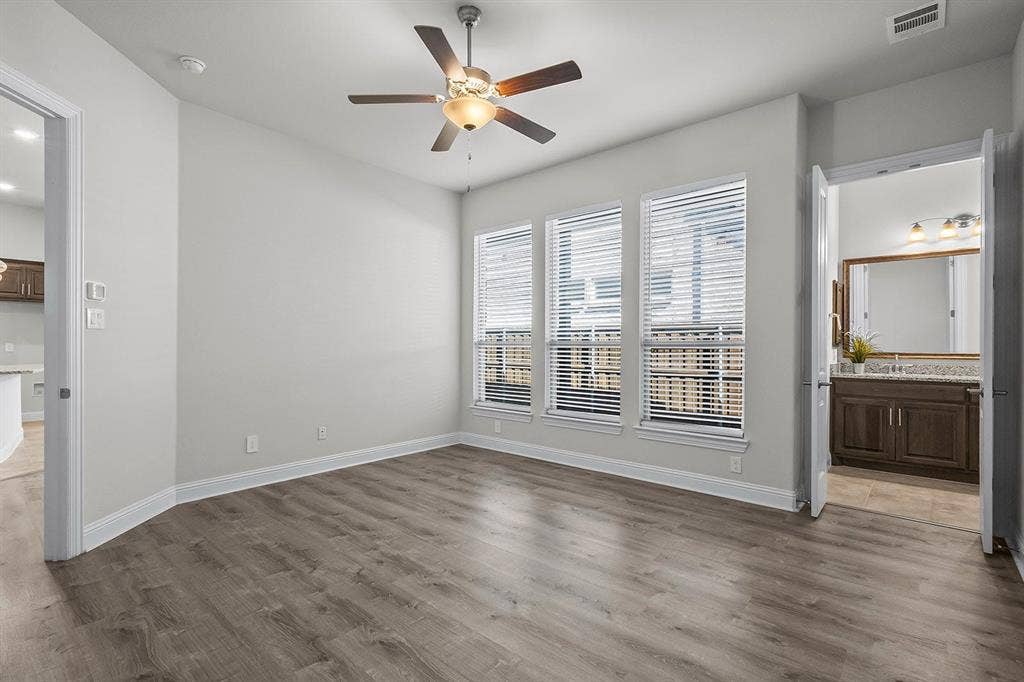 Primary suite is split from other bedrooms