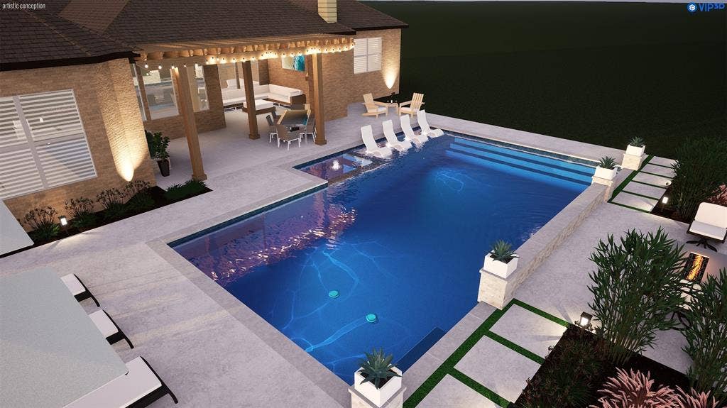2175 Cattle Street, Celina, TX 75009 3D rendering from Gold Medal Pools