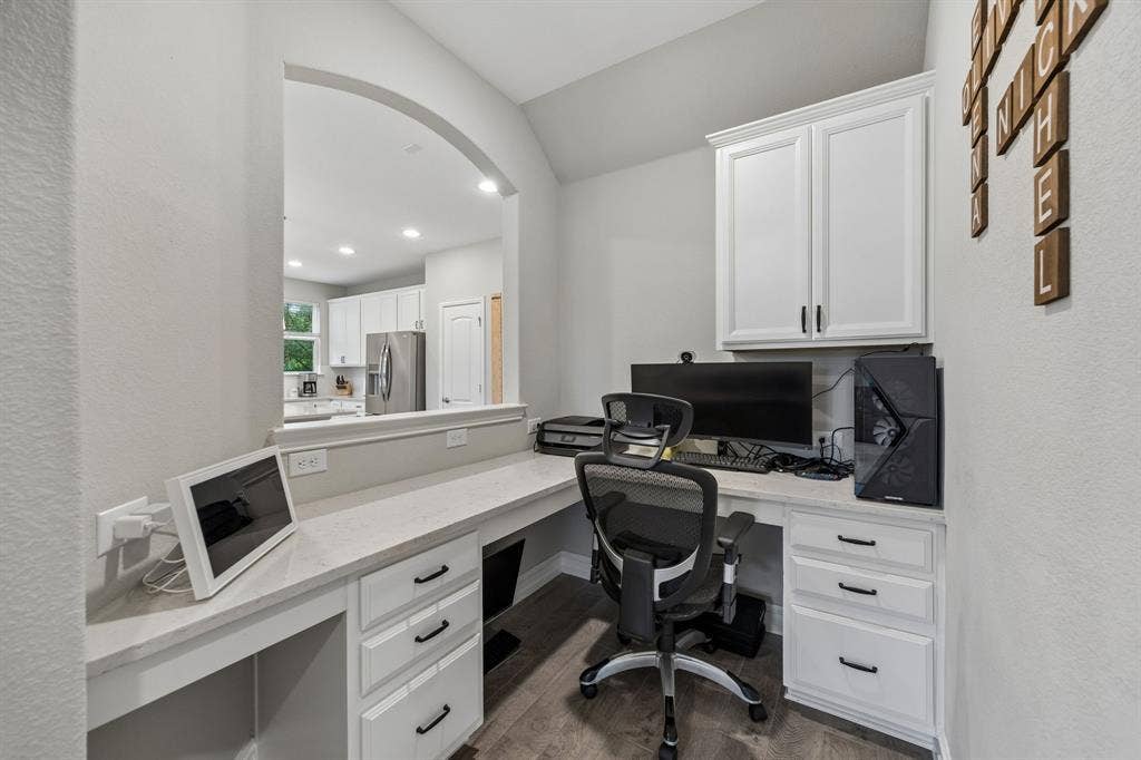2335 Whitney Lane, Wylie, TX 75098 A Pocket Office off the kitchen and Family room is a great place to keep the household organized