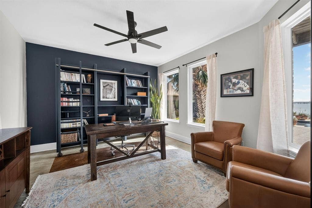 4016 Stone Haven Drive, Garland, TX 75043 Multiple large windows providing lots of natural light, ceiling fan, and beautiful flooring