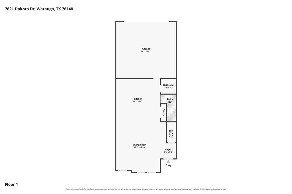 7621 Dakota, Watauga, TX 76148 Floor plan