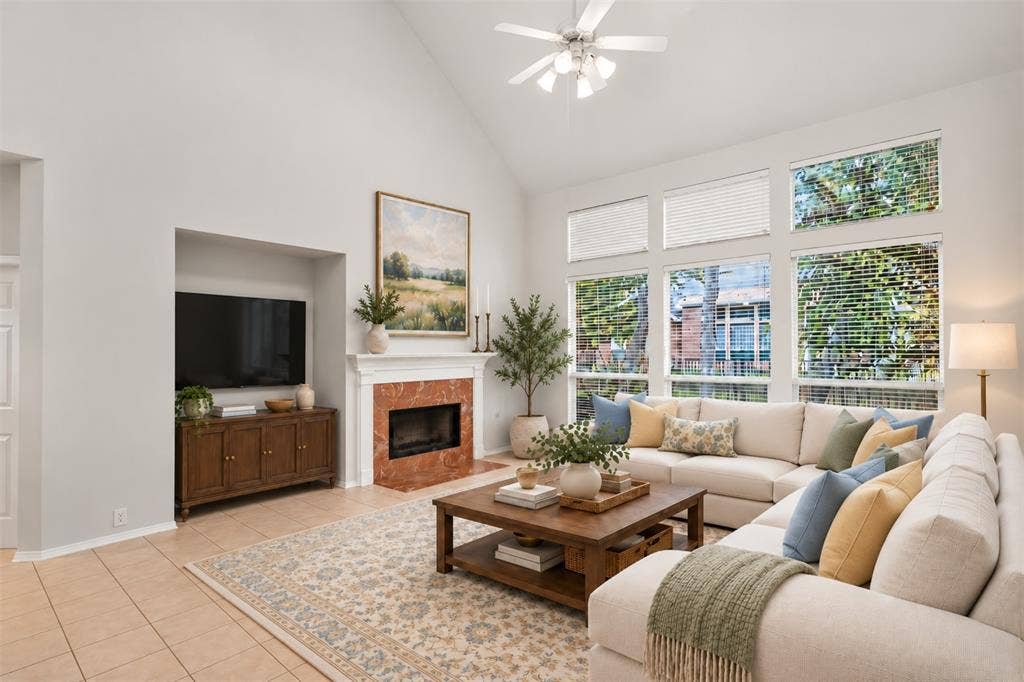3328 Timber Brook Drive, Plano, TX 75074 Virtually staged living room