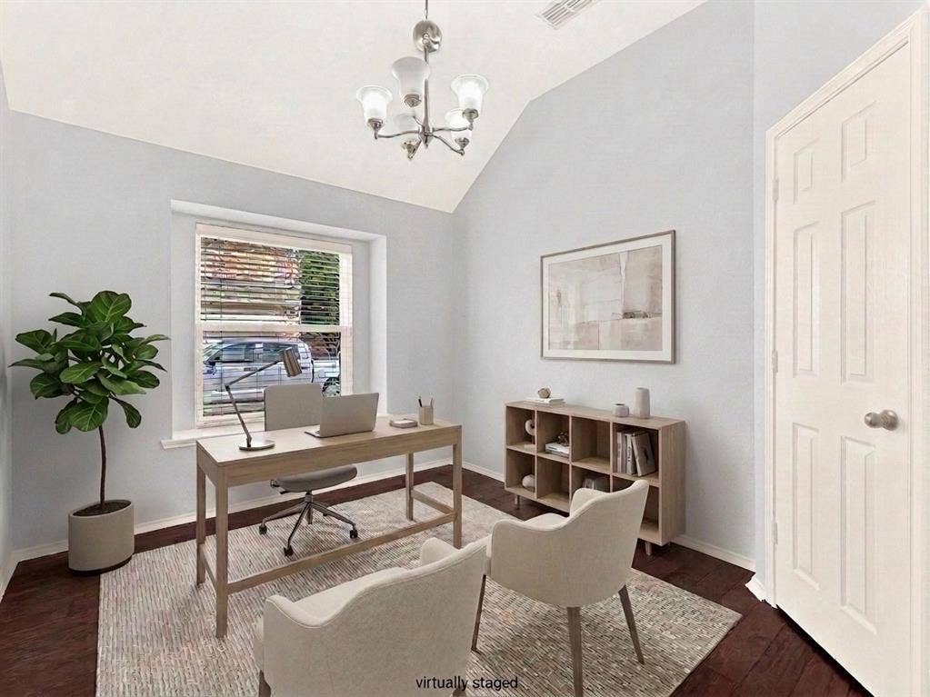 7409 High Point Drive, Sachse, TX 75048 4th bedroom makes a perfect home office, nursery located by primary suite, hobby room, or home gym