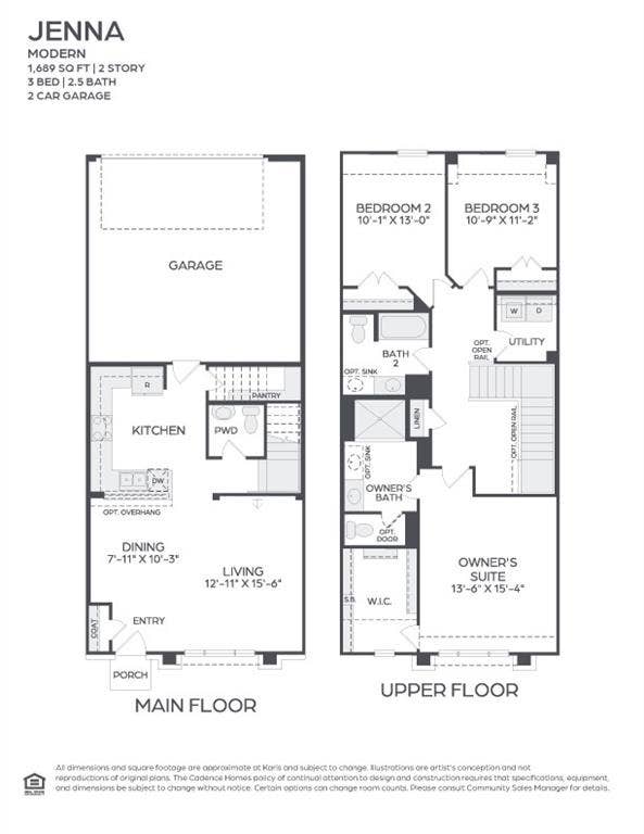 1916 Hollow Lane, Northlake, TX 76247 Jenna Floor Plan