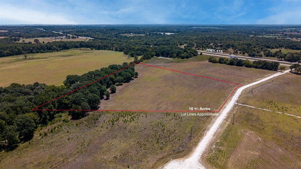 Lot 6 E US HWY 175, Athens, TX 75752 Expansive acreage featuring a partially wooded perimeter and direct road frontage