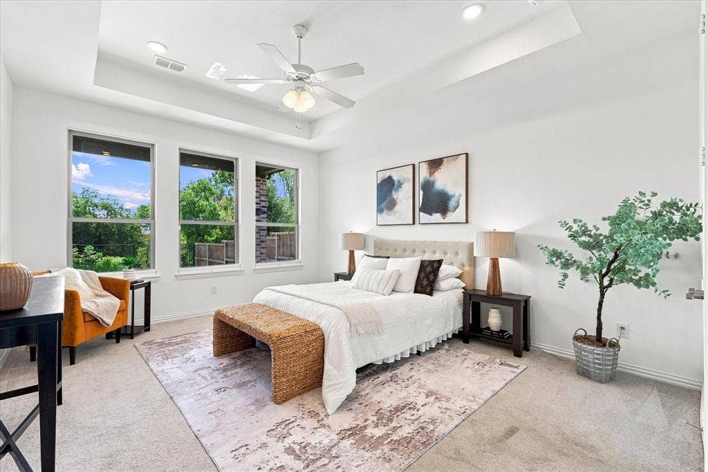 3109 Taunton Way, McKinney, TX 75069 Tray ceiling with a ceiling fan