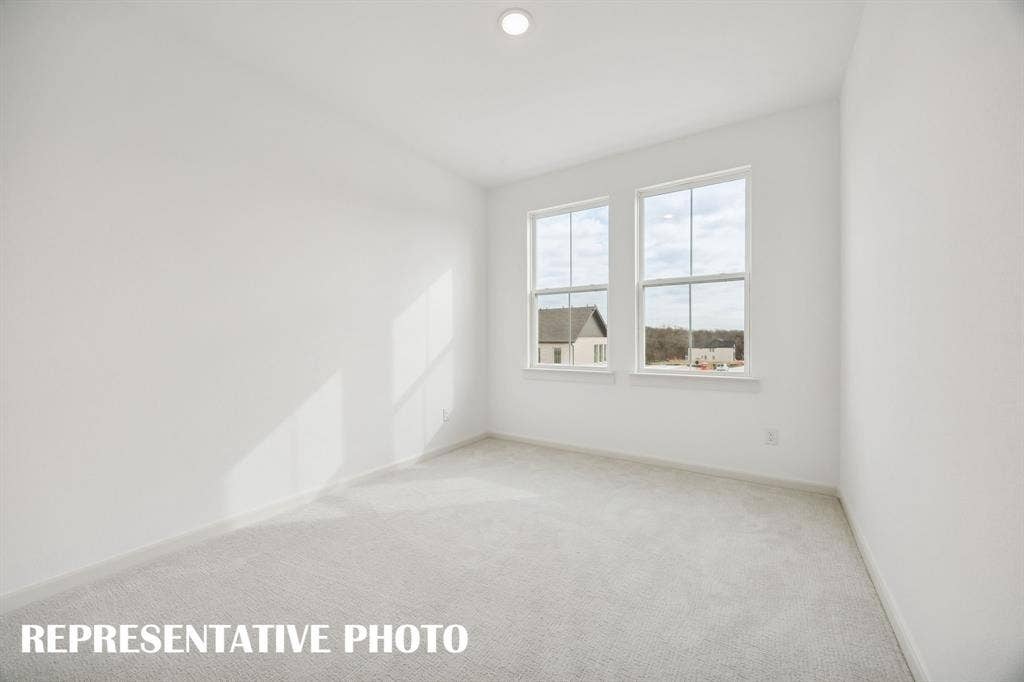 3737 Homer Court, McKinney, TX 75071 You'll find nicely sized secondary bedrooms in our Emmeline plan. REPRESENTATIVE PHOTO