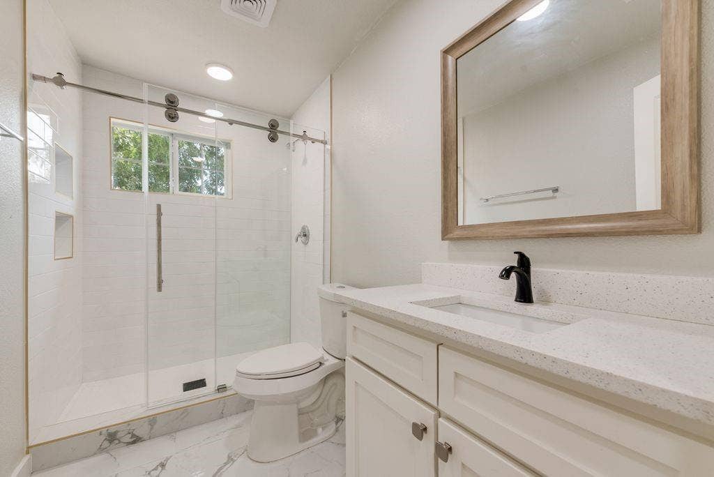 307 N 4th Street, Crandall, TX 75114 Vanity with composite stone countertop and integrated sink