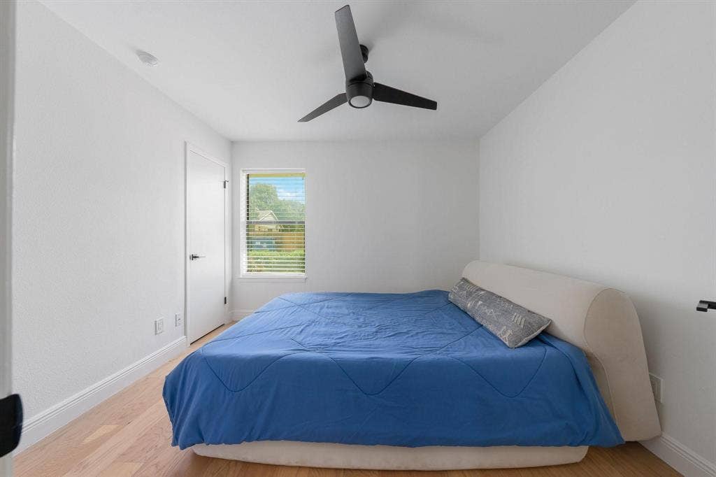 1805 W Spring Creek Parkway, #MM2, Plano, TX 75023 Light wood-finish flooring, white walls, and a window with blinds
