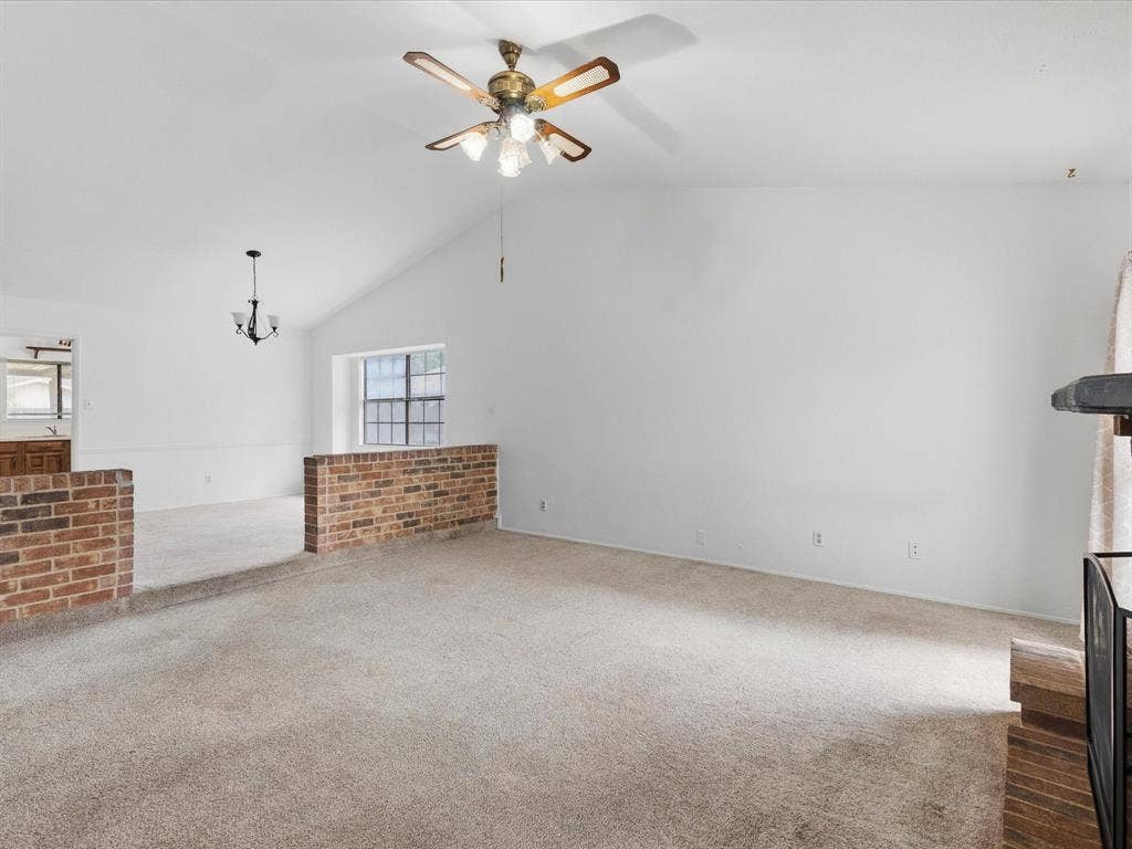 7612 Jerome Drive, Plano, TX 75025 Vaulted ceiling with a ceiling fan