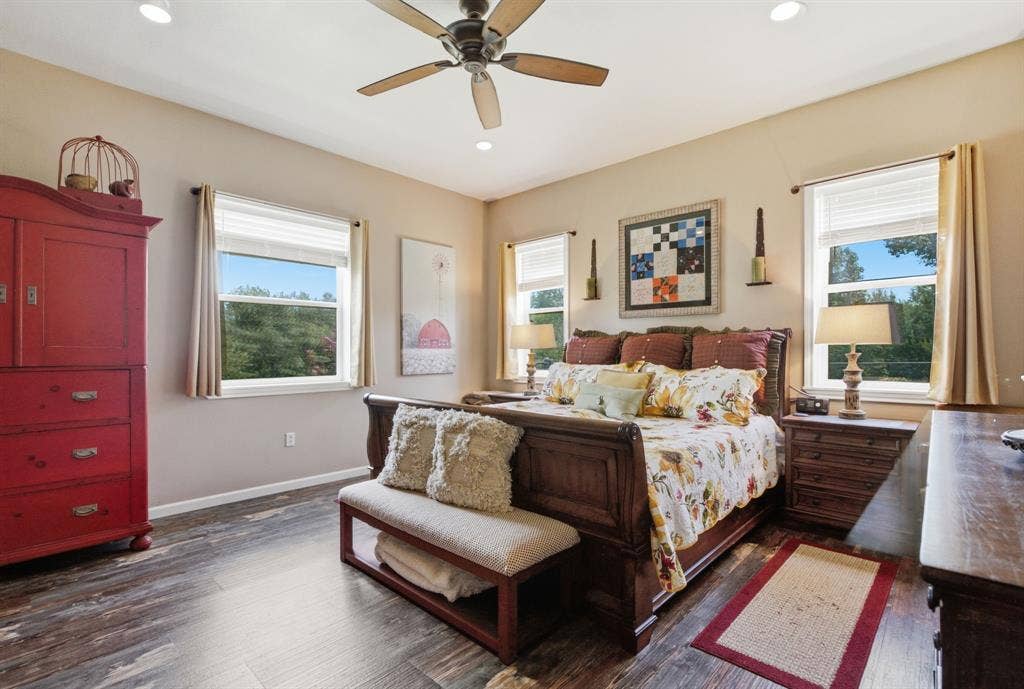 12842 Farm to Market 838, Overton, TX 75684 Recessed lighting, wood-finish flooring, ceiling fan, and multiple windows