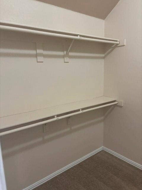 1111 Whitaker Way, Glenn Heights, TX 75154 Built-in shelving and hanging rods with neutral wall tones and carpeted flooring