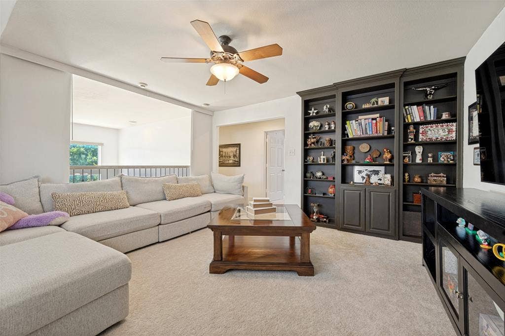 8524 Wellington Point Drive, Irving, TX 75063 Another view of the gameroom with built in shelves