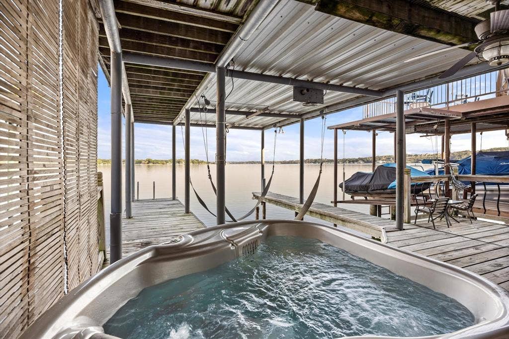 6606 Carol Court, Granbury, TX 76048 Lower level dock--with hot tub!