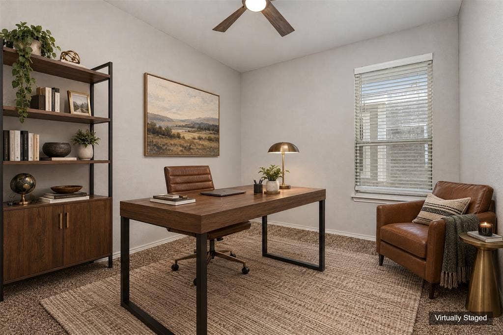 928 Dove Cove, Argyle, TX 76226 Virtual Staged Office by the front entrance that has flexibility.