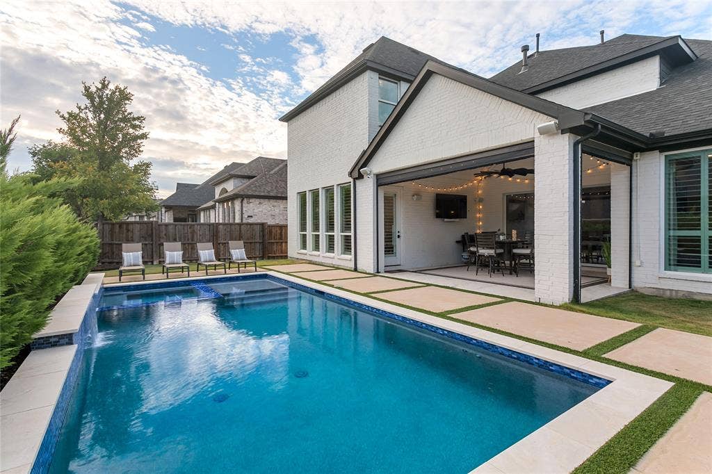 1581 Turnberry Drive, Prosper, TX 75078 Additional view of the pool and outdoor living space