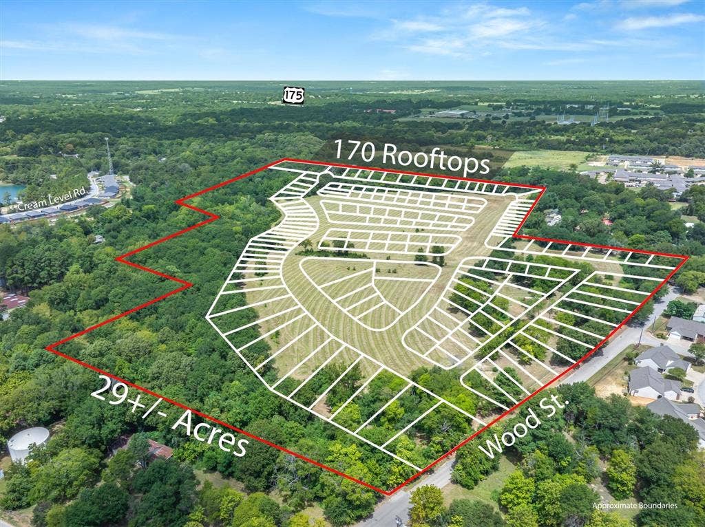 TBD Wood Street, Athens, TX 75751 Plat lines overlayed over aerial photos, approx.