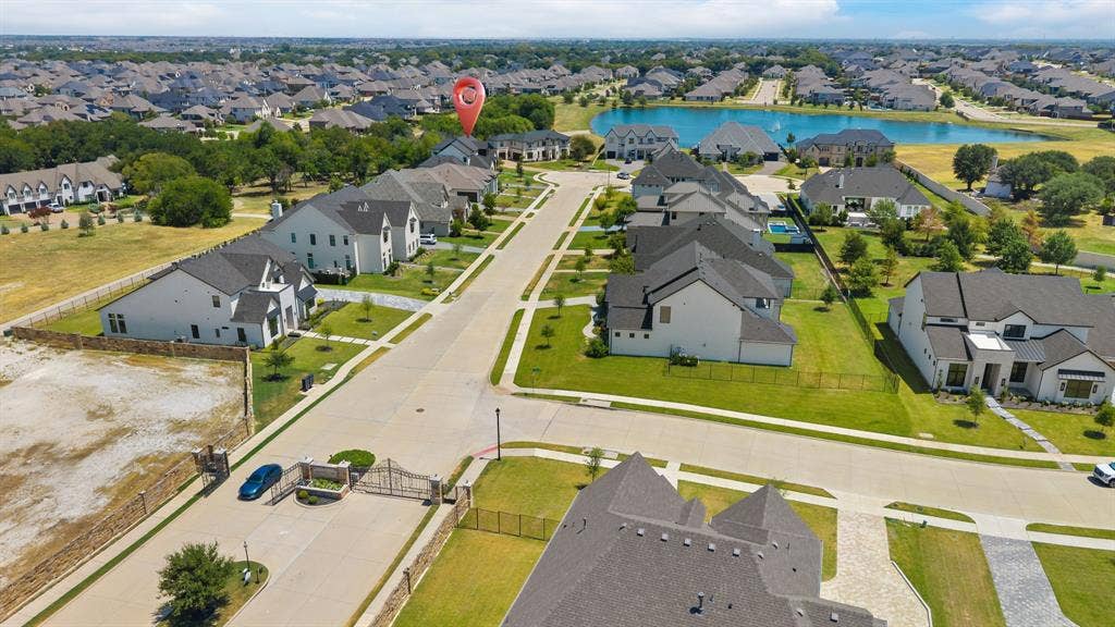 1561 Saint Peter, Prosper, TX 75078 Aerial view showcasing this new construction home situated on a generous lot within an established neighborhood