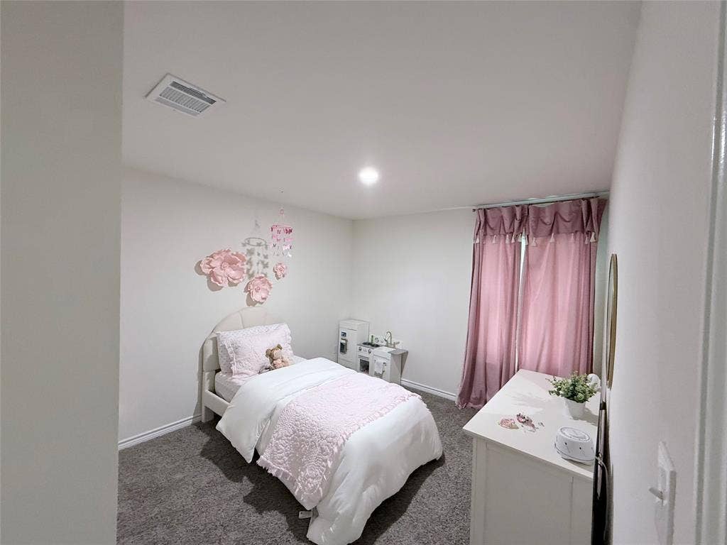 1602 Maple Ridge Drive, Princeton, TX 75407 Recessed lighting, light gray wall paint, gray carpet flooring, and window treatments