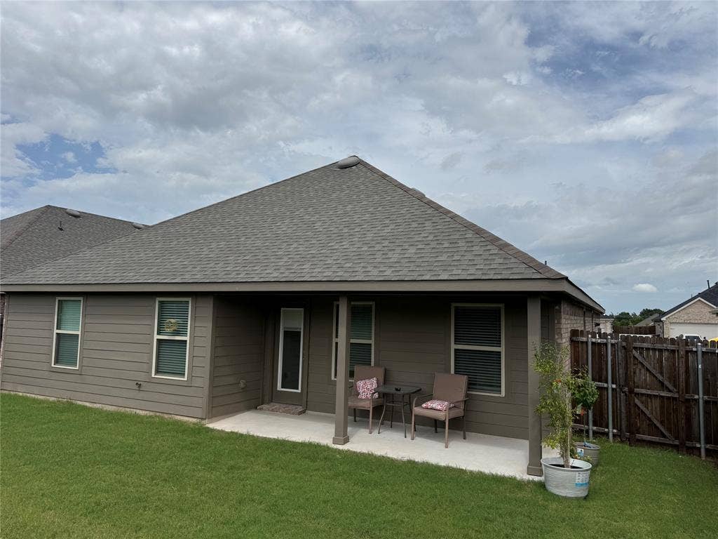 1602 Maple Ridge Drive, Princeton, TX 75407 Covered patio with concrete flooring, shingle roof, and durable siding