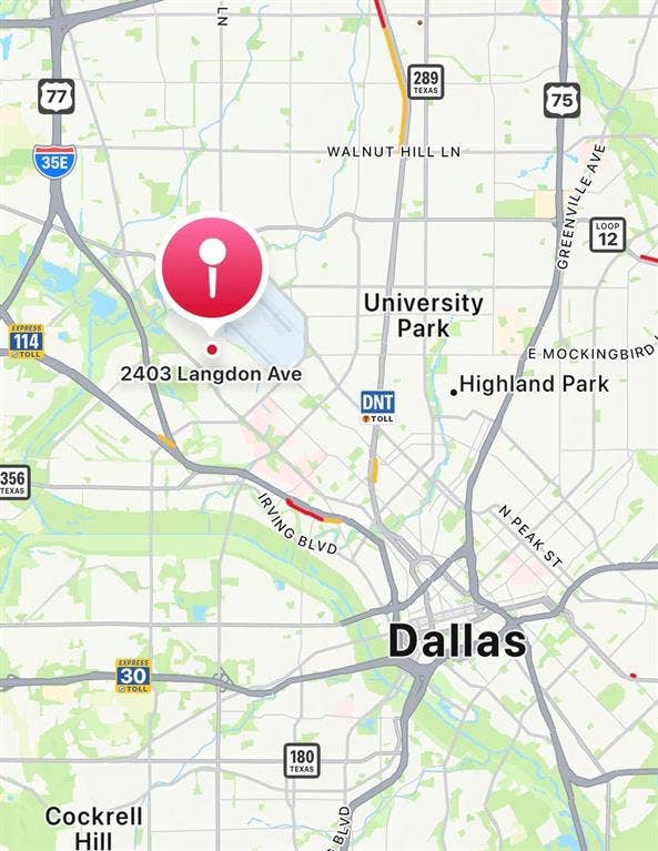 20 minutes northwest of Downtown Dallas.