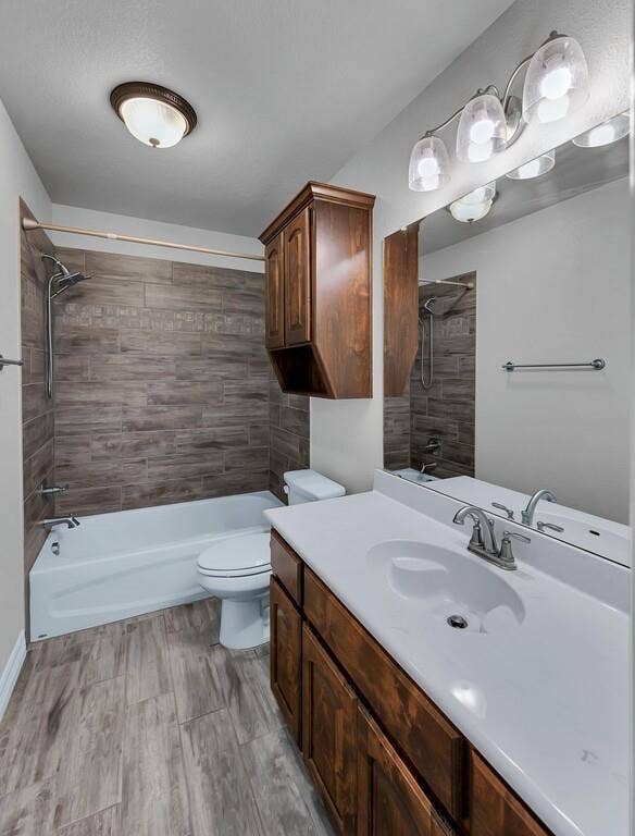 279 Sportsman Drive, Lorena, TX 76655 Wood-finish flooring with a white vanity featuring a single basin sink