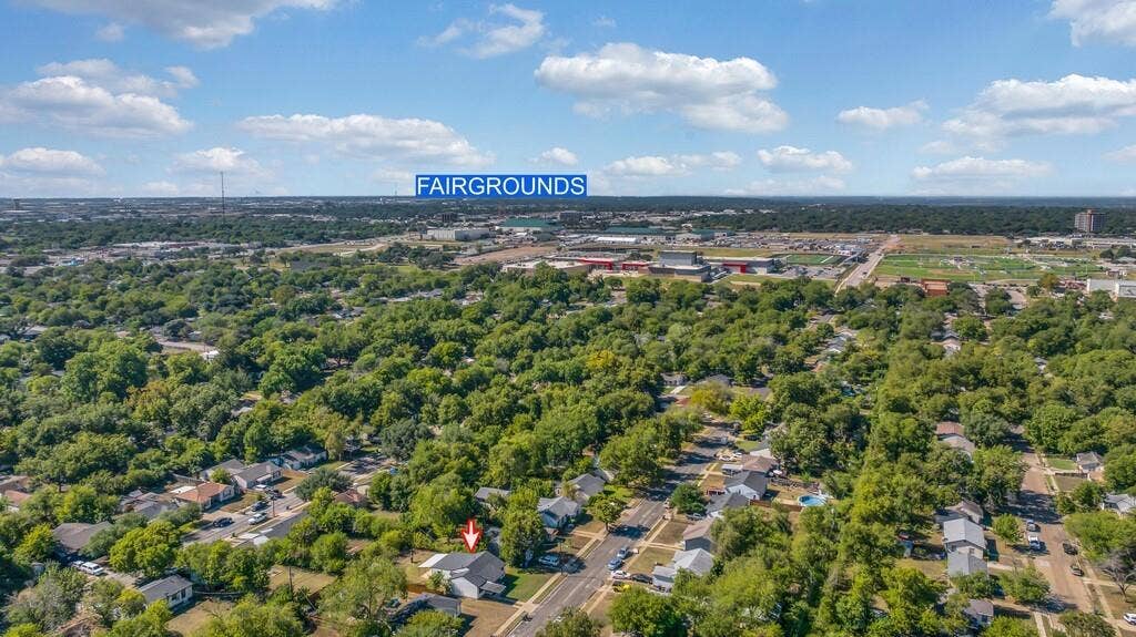 3720 Trice Avenue, Waco, TX 76707 Aerial perspective of a residential area with dense tree canopy