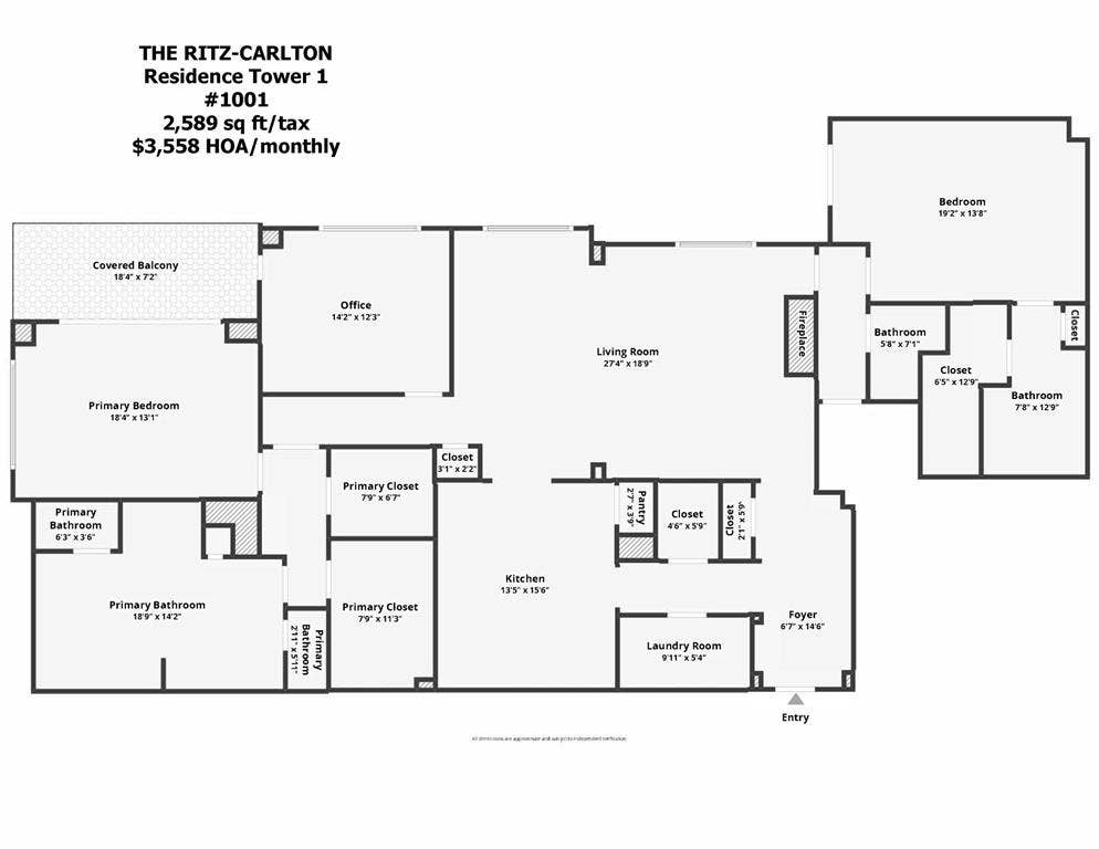 2525 N Pearl Street, #1001, Dallas, TX 75201 #1001 Floor Plan