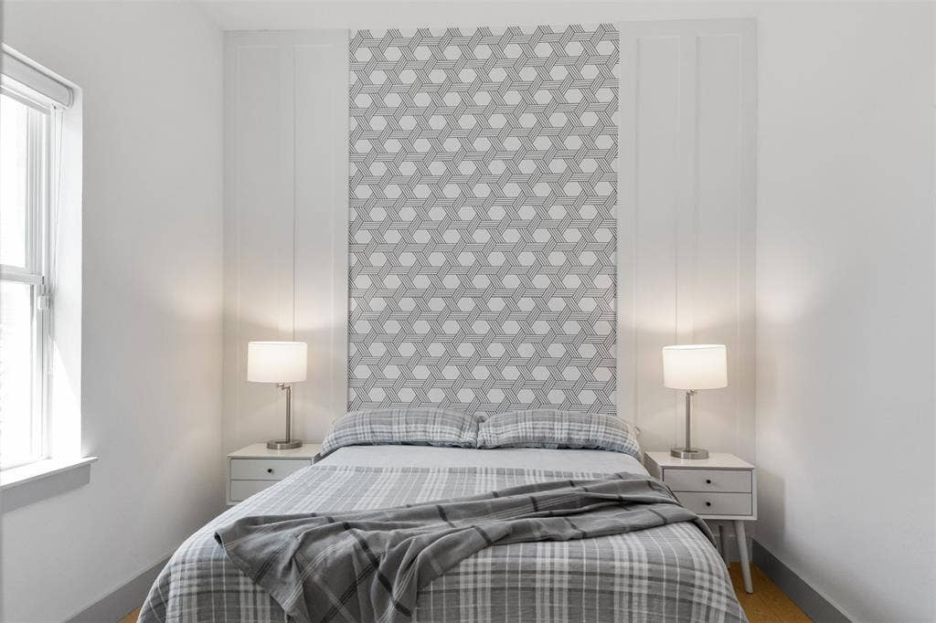 2308 Clancy Drive, Northlake, TX 76247 Accent wall with geometric pattern and vertical paneling