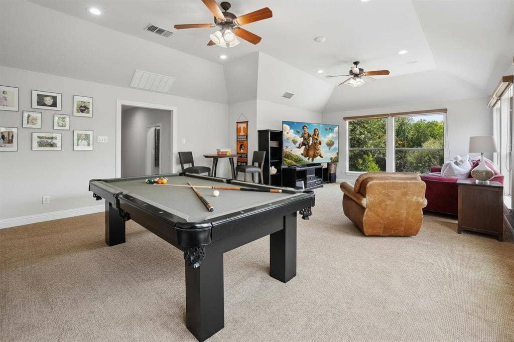1712 Singletree Court, McKinney, TX 75072 Exceptionally large upstairs game room offers space for billiards, media, play and multiple activity zones.
