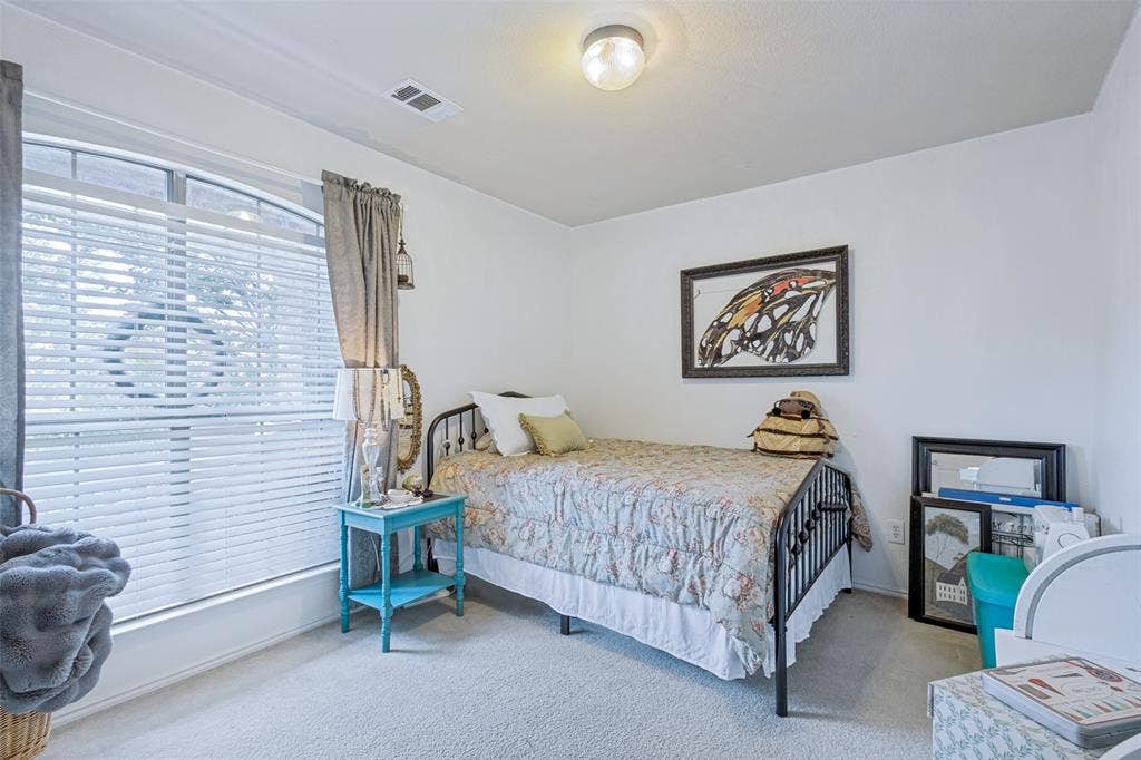 2118 Hanakoa Falls Drive, Anna, TX 75409 Carpeted flooring, arched window, and ceiling-mounted light fixture