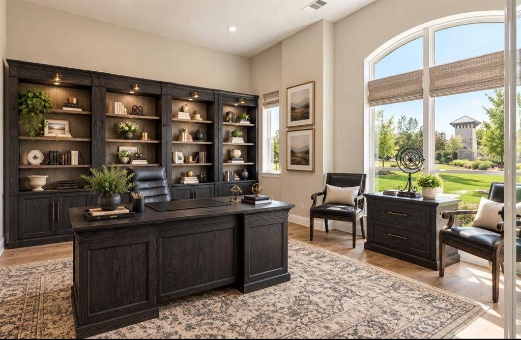 1021 Williams Lane, Copper Canyon, TX 75077 Private Office with French Doors. Virtually Staged.