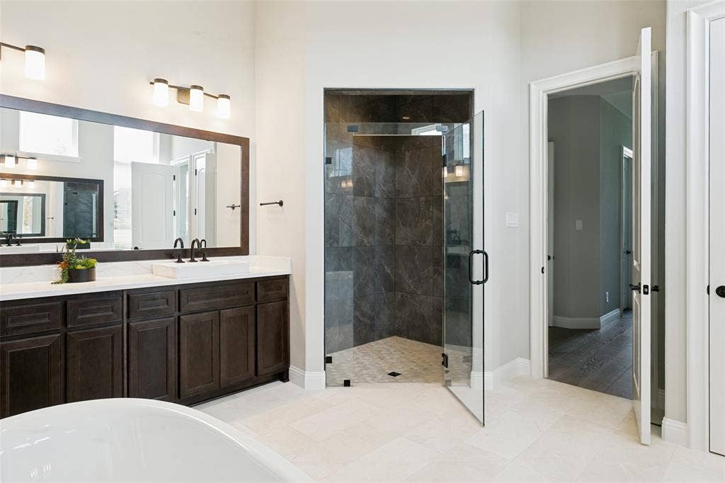 1021 Williams Lane, Copper Canyon, TX 75077 Primary Bathroom with Custom Finishes.