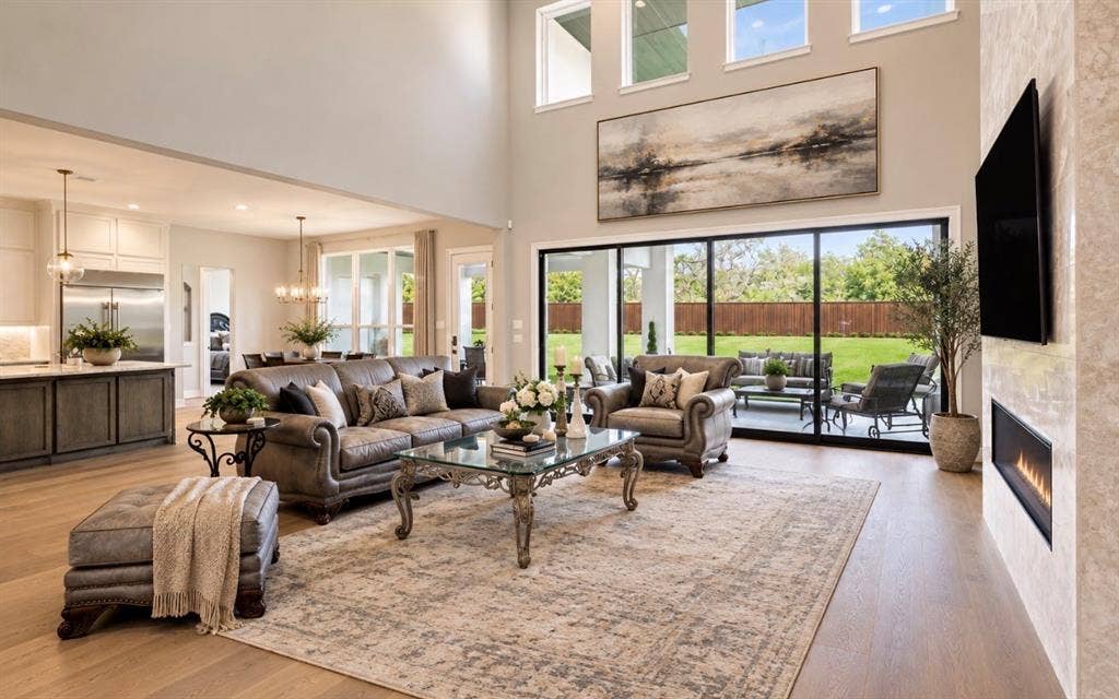 1021 Williams Lane, Copper Canyon, TX 75077 Relax in the Great Room. Virtually Staged.
