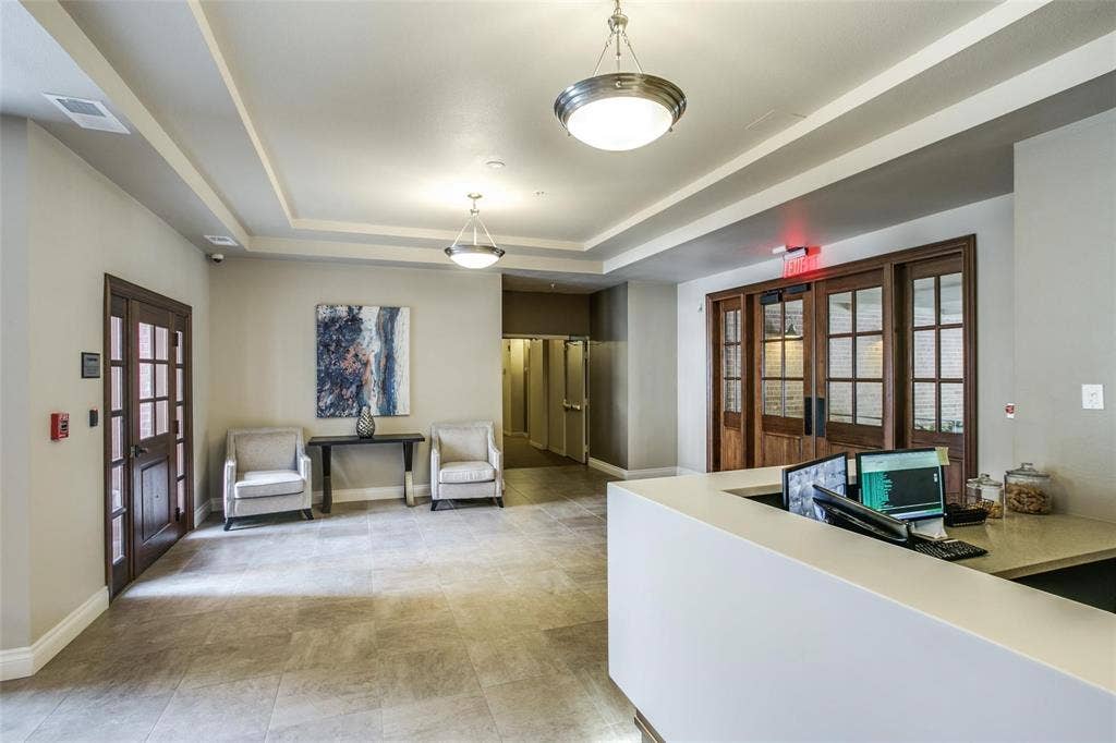 2305 Worthington Street, #104, Dallas, TX 75204 Front Desk at main entrance with 24-7 Concierge!