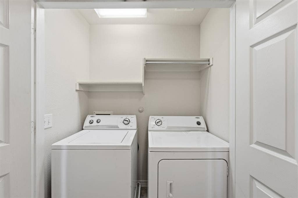 7449 Danbridge Lane, Frisco, TX 75035 Full-size washer and dryer are included with the home, conveniently located on the second floor.