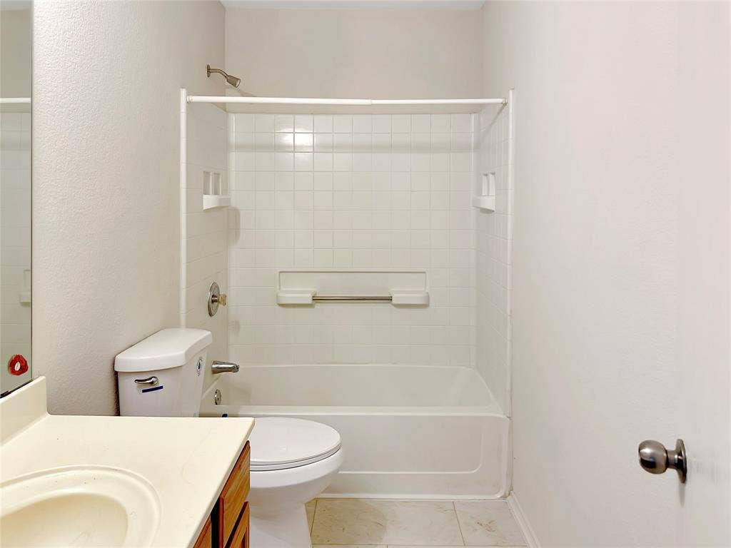 3457 Newgate Street, Midlothian, TX 76065 Full bathroom featuring vanity, bathing tub / shower combination, and tile patterned flooring