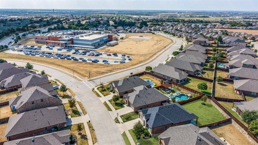 Residential community featuring a variety of single-family homes with fenced backyards