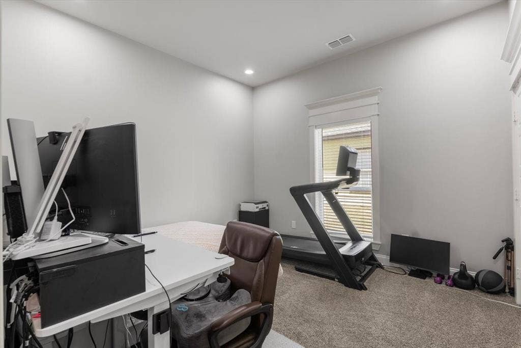 16136 County Road 1134=, Tyler, TX 75709 Recessed lighting, window with blinds, and carpeted flooring