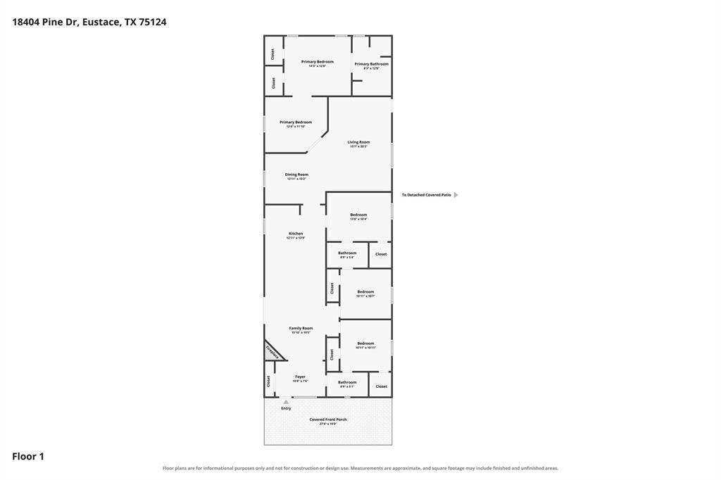 18404 Pine Drive, Eustace, TX 75124 Floor plan