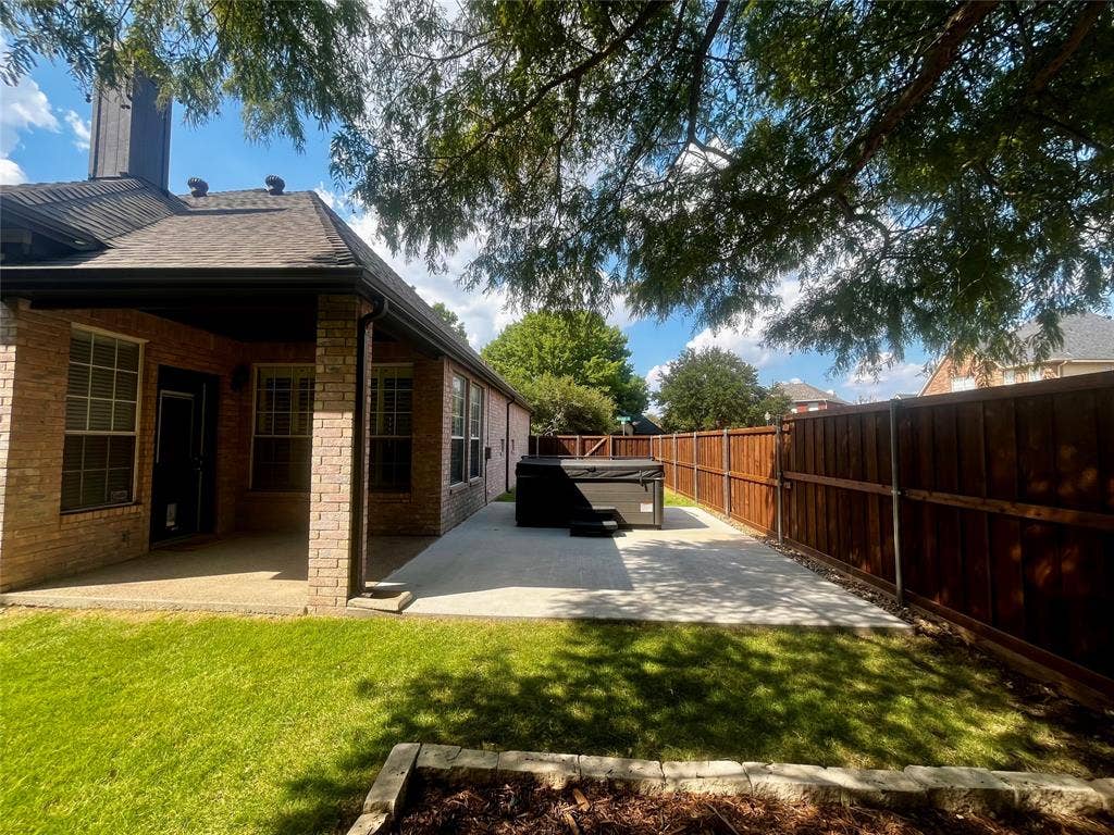 4100 Burnhill Drive, Plano, TX 75024 Covered porch and easy entry into the hot tub