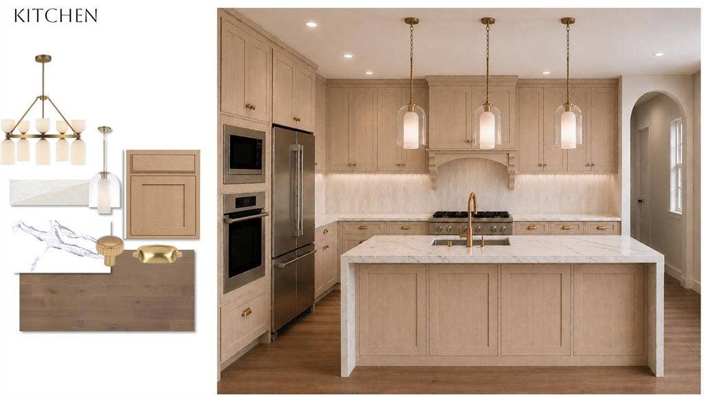 2412 Independence Drive, Anna, TX 75409 Gourmet kitchen featuring a built-in stainless steel refrigerator, microwave, and wall oven