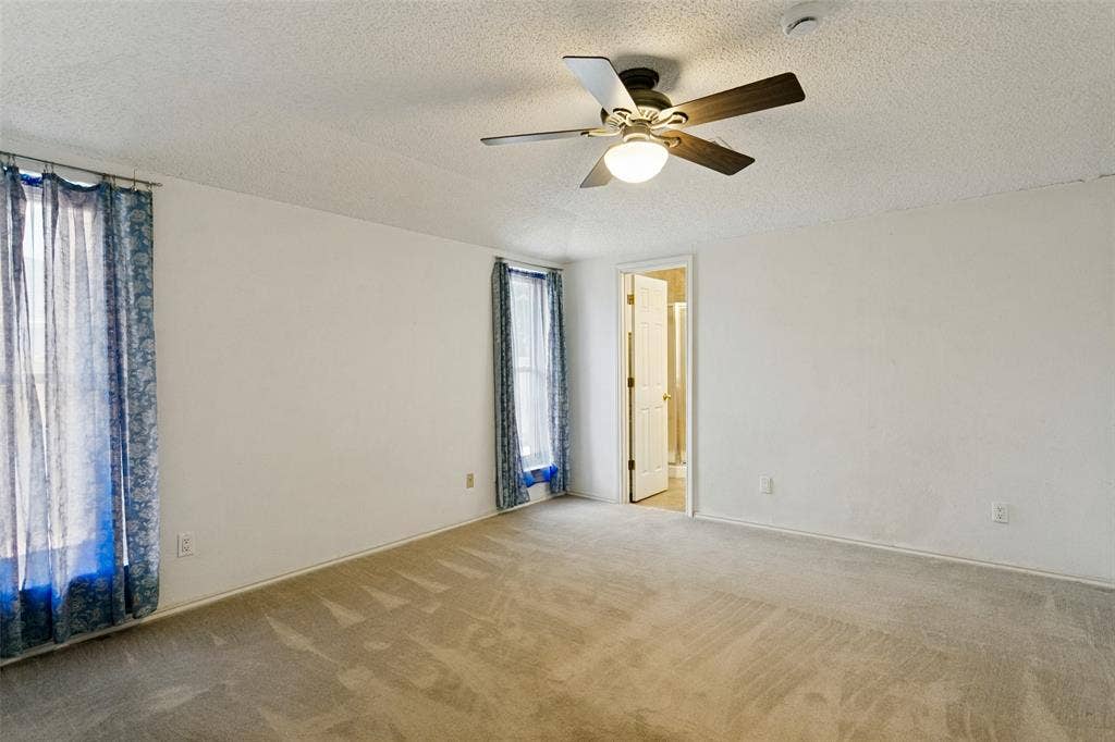2717 Pinehurst Drive, Plano, TX 75075 Recessed lighting, ceiling fan with integrated light fixture, carpeted flooring, and white painted walls