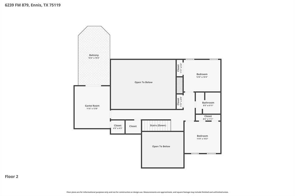 6239-B Fm 879, Ennis, TX 75119 1st Floor dimensions